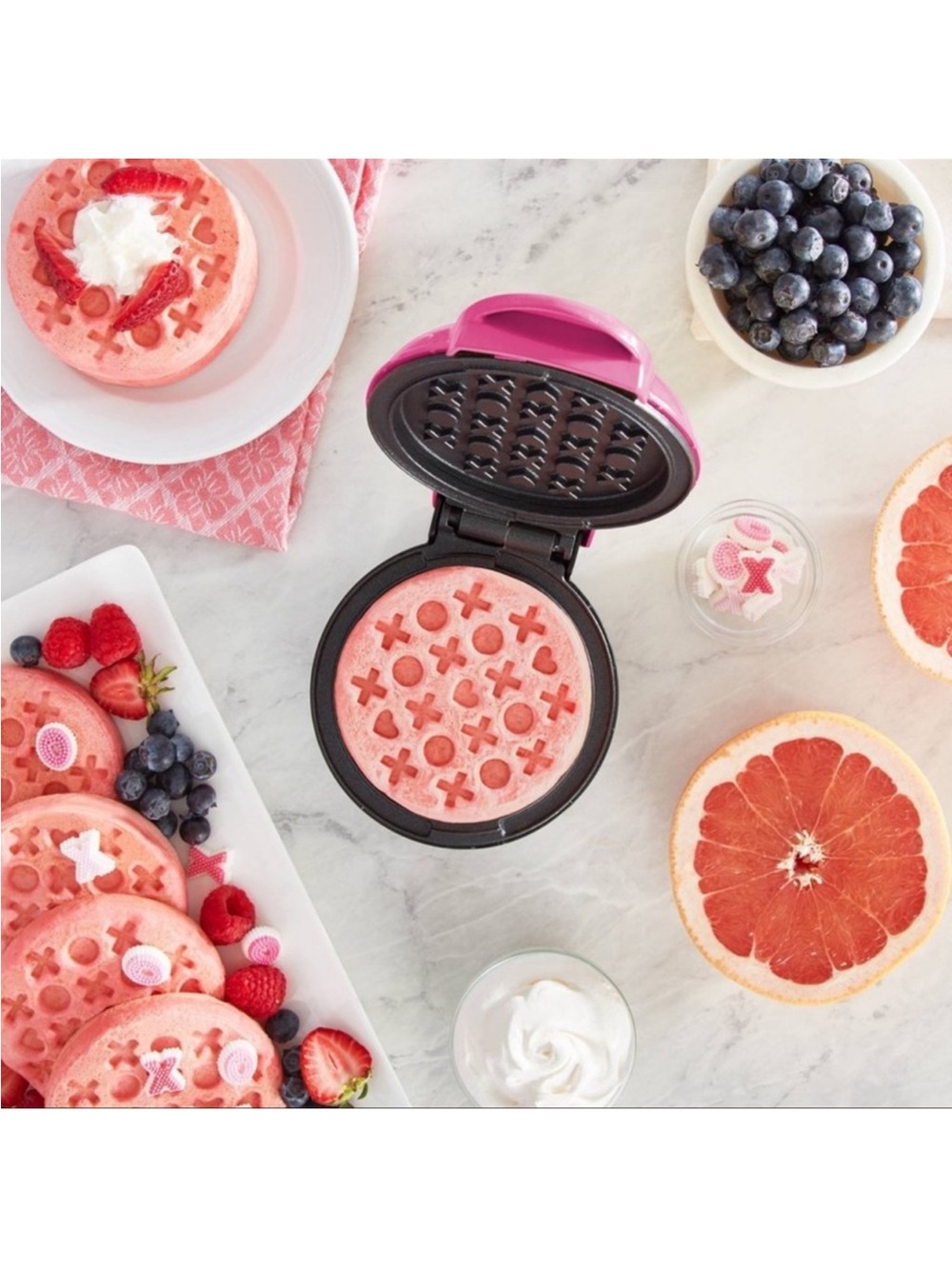 Pink Heart & XOXO Mini Waffle Maker
